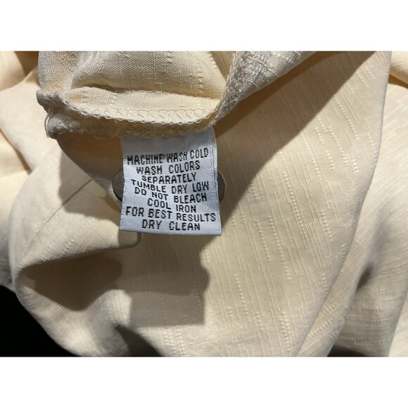 Tommy Bahama Silk Shirt Large Yellow Short Sleeve Button Down Palm Tree Print - Picture 8 of 9